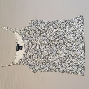 Ann Taylor Blue Floral Cotton Tank Top Size XS
